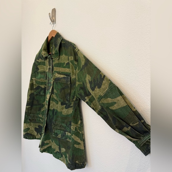 Free People Seize The Day Camo Jacket Womens Size M Military Utility Camouflage - Picture 2 of 11